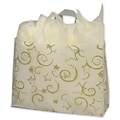 Bags & Bows 16 x 6 x 12 Polyethylene Gift Bags, Gold, 100/Carton (268-160612-STRC)