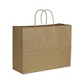 Bags & Bows 12 1/2H x 16W x 6 D Kraft Paper Shopping Bags, Kraft, 250/Carton (29-8)