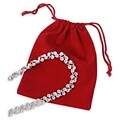 Bags & Bows 4 x 5 1/2 Fabric Jewelry Pouch, Red, 100/Pack (B956-12)