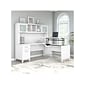 Bush Furniture Somerset 72"W 3 Position Sit to Stand L Shaped Desk with Hutch, White (SET015WH)