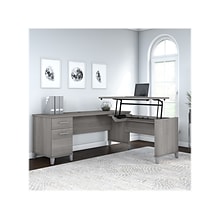 Bush Furniture Somerset 72W 3 Position Sit to Stand L Shaped Desk, Platinum Gray (SET014PG)