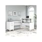 Bush Furniture Somerset 35"-41" Adjustable Desk, White (SET014WH)