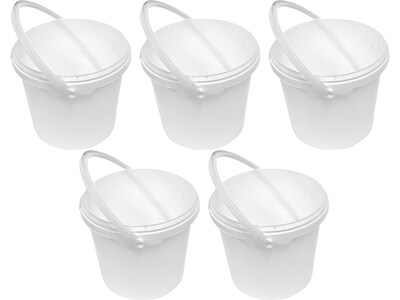 Unimed Defender ES Plastic, 5-Liter Capacity Bucket, White, 5/Box (JPWP515T38)