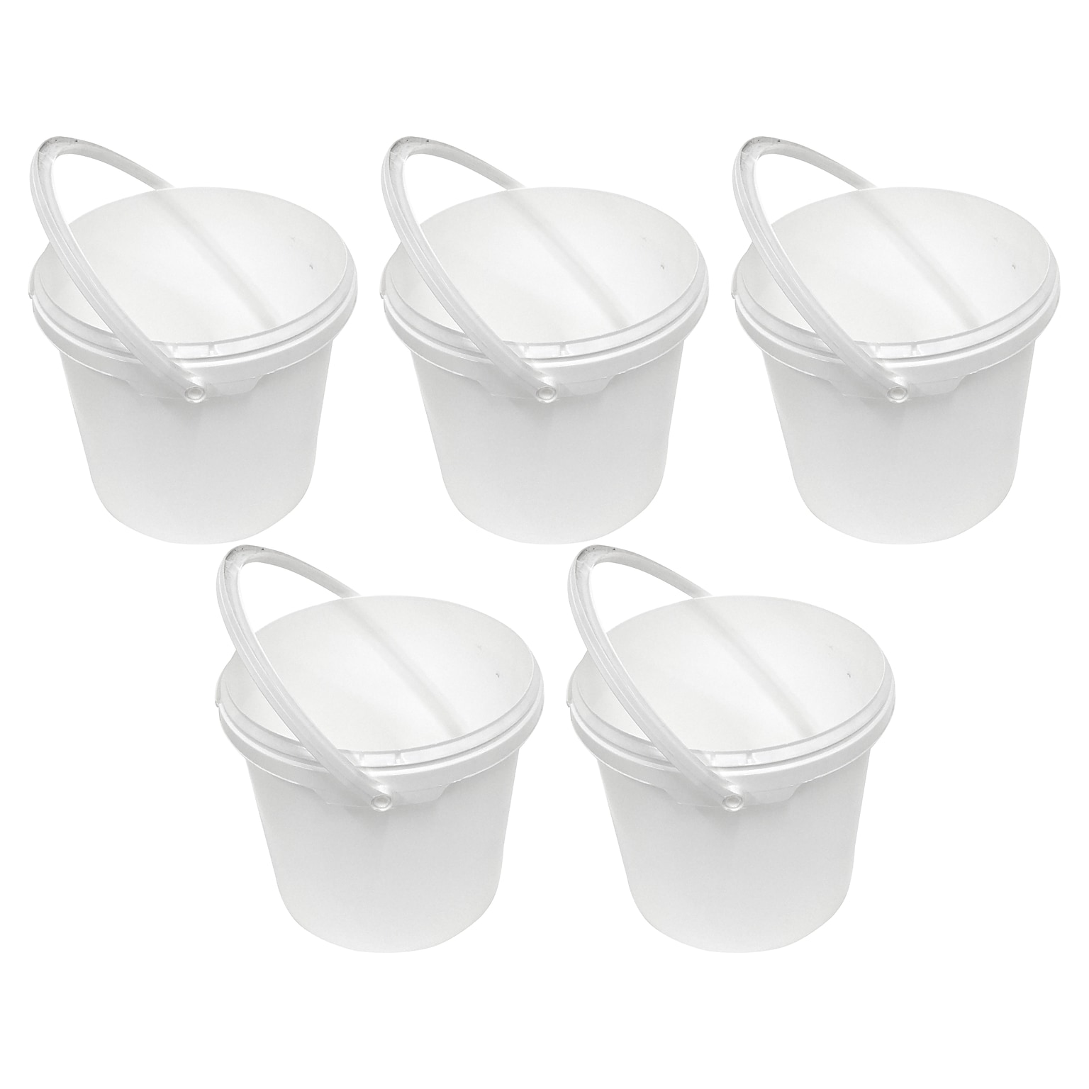 Unimed Defender ES Plastic, 5-Liter Capacity Bucket, White, 5/Box (JPWP515T38)