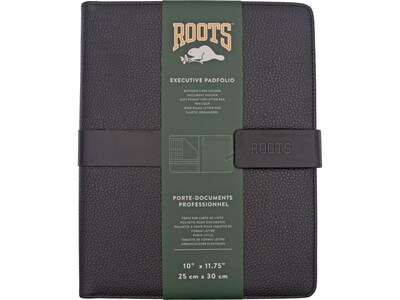 ROOTS Executive Padfolio with Magnetic Closure, Black (RQ7PF-14)