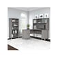 Bush Furniture Somerset 60"W L-Shaped Desk with Hutch and 5-Shelf Bookcase, Platinum Gray (SET010PG)