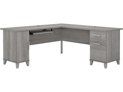 Bush Furniture Somerset 72W L Shaped Desk with Storage, Platinum Gray (WC81210K)