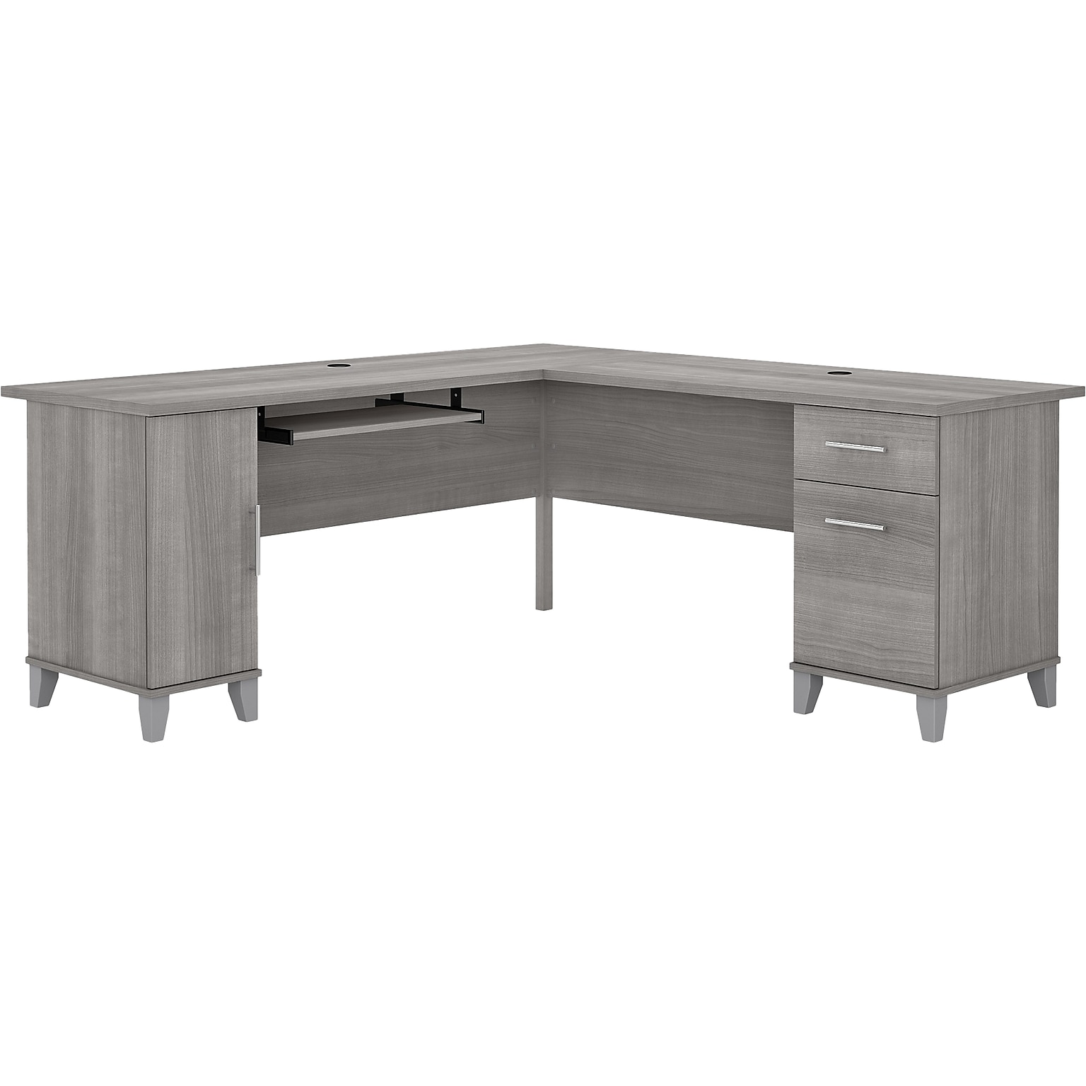 Bush Furniture Somerset 72W L Shaped Desk with Storage, Platinum Gray (WC81210K)