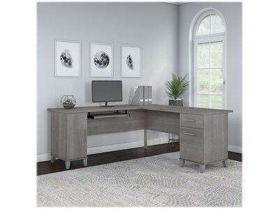 Bush Furniture Somerset 72W L Shaped Desk with Storage, Platinum Gray (WC81210K)