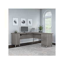 Bush Furniture Somerset 72W L Shaped Desk with Storage, Platinum Gray (WC81210K)