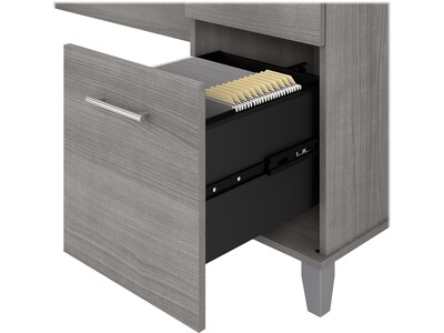 Bush Furniture Somerset 72"W L Shaped Desk with Storage, Platinum Gray (WC81210K)