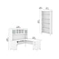 Bush Furniture Somerset 72" L-Shaped Desk with Hutch and 5-Shelf Bookcase, White (SET011WH)