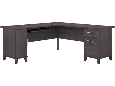 Bush Furniture Somerset 72W L Shaped Desk with Storage, Storm Gray (WC81510K)