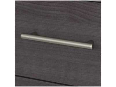 Bush Furniture Somerset 72W 3 Position Sit to Stand L Shaped Desk with Hutch and File Cabinet, Storm Gray (SET016SG)