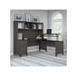 Bush Furniture Somerset 72"W 3 Position Sit to Stand L Shaped Desk with Hutch, Storm Gray (SET015SG)
