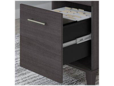 Bush Furniture Somerset 72"W 3 Position Sit to Stand L Shaped Desk with Hutch, Storm Gray (SET015SG)