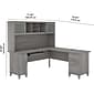 Bush Furniture Somerset 72"W L Shaped Desk with Hutch, Platinum Gray (SET001PG)