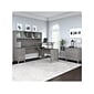 Bush Furniture Somerset 72"W 3 Position Sit to Stand L Shaped Desk with Hutch and File Cabinet, Platinum Gray (SET016PG)