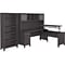 Bush Furniture Somerset 72W 3 Position Sit to Stand L Shaped Desk with Hutch and Bookcase, Storm Gra