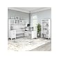 Bush Furniture Somerset 72"W 3-Position Sit to Stand L-Shaped Desk with Hutch and Bookcase, White (SET017WH)