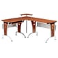 Techni Mobili Deluxe 57"W L-Shaped Desk, Mahogany (RTA-3806-M615)