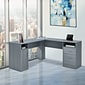 Techni Mobili 60" MDF L-Shaped Desk, Gray (RTA-8412L-GRY)