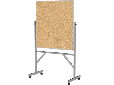 Ghent Combination Board Mobile Dry-Erase Whiteboard, Aluminum Frame, 4 x 3 (ARMK43)
