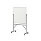 Ghent Combination Board Mobile Dry-Erase Whiteboard, Aluminum Frame, 4' x 3' (ARMK43)