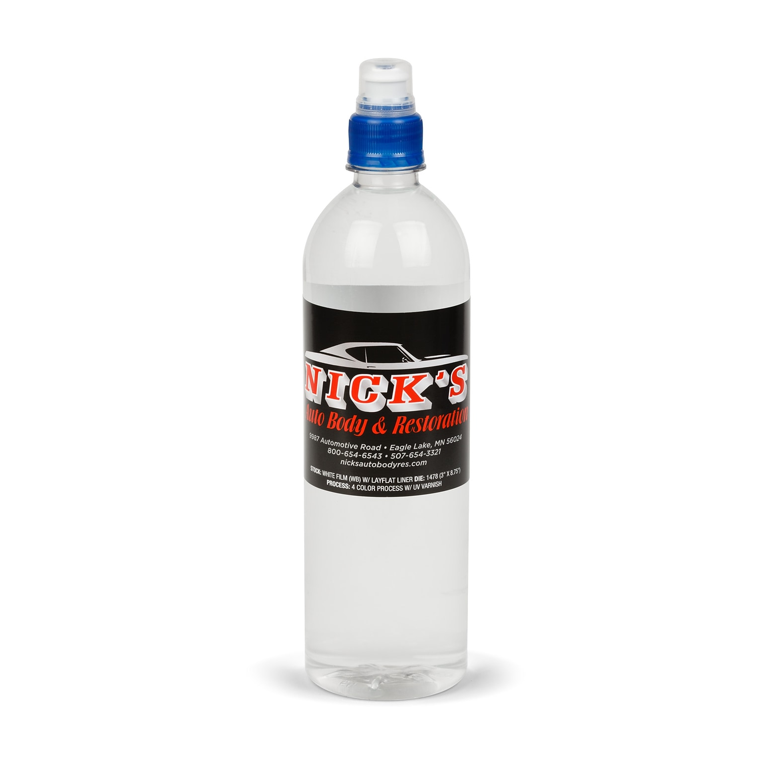 Custom Water Bottle Label, 3 x 8 3/4  Rectangle, 1 Standard Color, 1-Sided