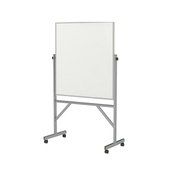 Ghent Porcelain Mobile Dry-Erase Whiteboard, Aluminum Frame, 4 x 3 (ARM1M143)