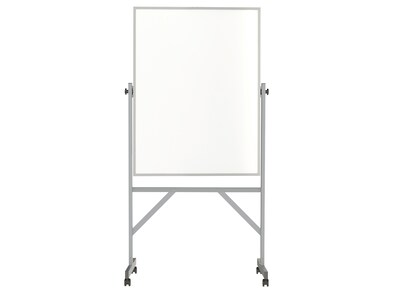 Ghent Porcelain Mobile Dry-Erase Whiteboard, Aluminum Frame, 4' x 3' (ARM1M143)