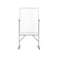 Ghent Porcelain Mobile Dry-Erase Whiteboard, Aluminum Frame, 4' x 3' (ARM1M143)