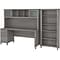 Bush Furniture Somerset 72W Office Desk with Hutch and 5 Shelf Bookcase, Platinum Gray (SET020PG)