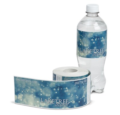 Custom Water Bottle Label, 3 x 8 3/4  Rectangle, Full Color, 1-Sided