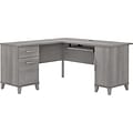 Bush Furniture Somerset 60W L Shaped Desk with Storage, Platinum Gray (WC81230K)