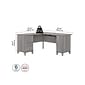 Bush Furniture Somerset 60"W L Shaped Desk with Storage, Platinum Gray (WC81230K)