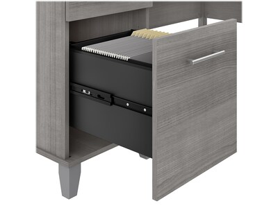 Bush Furniture Somerset 60"W L Shaped Desk with Storage, Platinum Gray (WC81230K)