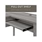 Bush Furniture Somerset 60"W L Shaped Desk with Hutch, Platinum Gray (SET002PG)