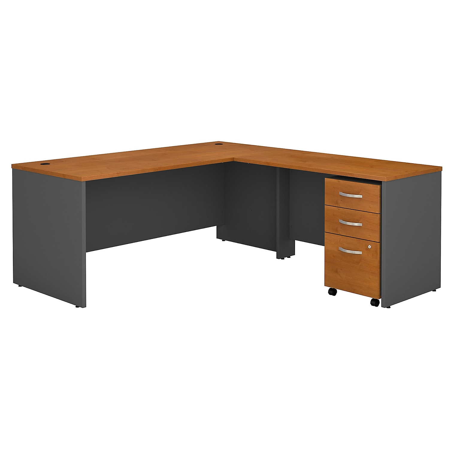 Bush Business Furniture Westfield 72W L Shaped Desk with 48W Return and Mobile File Cabinet, Natural Cherry (SRC001NCSU)