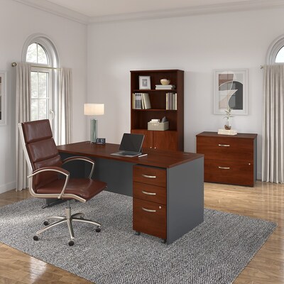 Bush Business Furniture Westfield 72"W Office Desk, Hansen Cherry/Graphite Gray (WC24436)