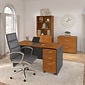 Bush Business Furniture Corsa Collection in Natural Cherry Finish; Open Double Bookcase, Ready to Assemble