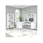 Bush Furniture Somerset 60"W L Shaped Desk with Hutch and 5 Shelf Bookcase, White (SET010WH)