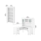 Bush Furniture Somerset 60"W L Shaped Desk with Hutch and 5 Shelf Bookcase, White (SET010WH)