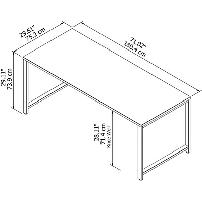 Bush Business Furniture 400 Series 72W x 30D Table Desk, Storm Gray (400S145SG)