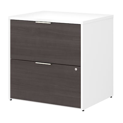 Bush Business Furniture Jamestown 2 Drawer Lateral File Cabinet Locking Letter Legal Storm Gray W Quill Com