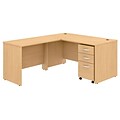 Bush Business Furniture Studio C 59 L-Shaped Desk with Mobile File Cabinet, Natural Maple (STC008ACSU)