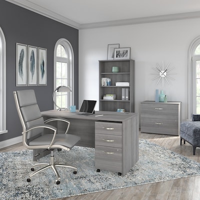 Bush Business Furniture Studio C 5 Shelf Bookcase, Platinum Gray (SCB136PG)