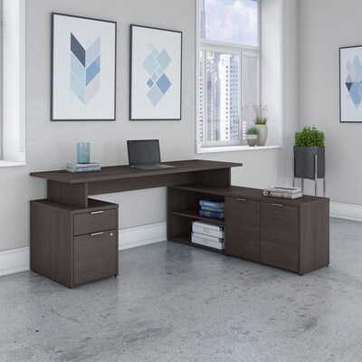 Bush Business Furniture Jamestown 71W L-Shaped Desk with Drawers, Storm Gray (JTN009SGSU)