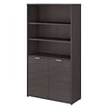 Bush Business Furniture Jamestown 66.12H 5-Shelf Bookcase with Adjustable Shelves, Storm Gray Lamin