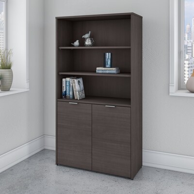 Bush Business Furniture Jamestown 66H 5-Shelf Bookcase with Adjustable Shelves, Storm Gray Laminate